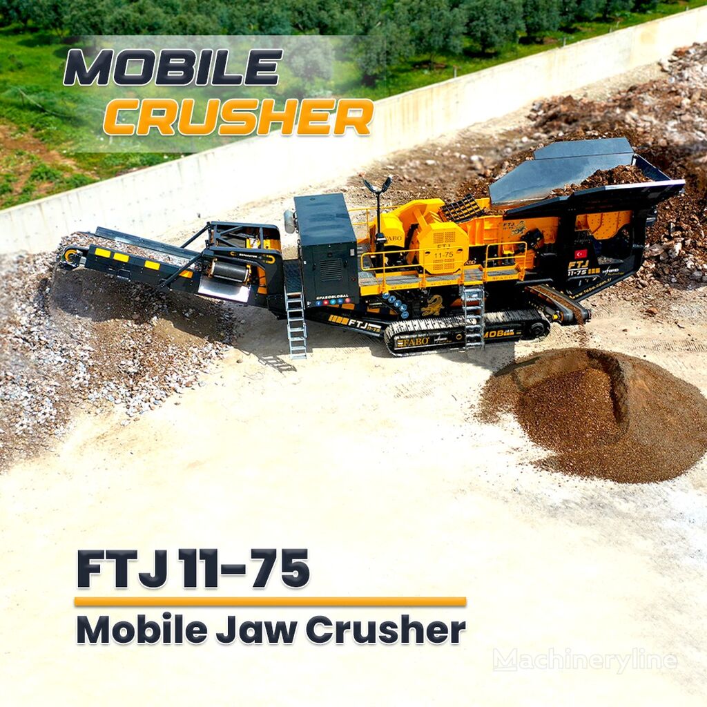 concasor FABO FTJ 11-75 MOBILE JAW CRUSHER 150-300 TPH | AVAILABLE IN STOCK nou