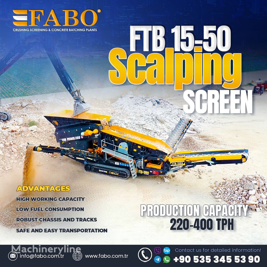 concasor mobil FABO FTB-1550 MOBILE SCALPING SCREEN nouă
