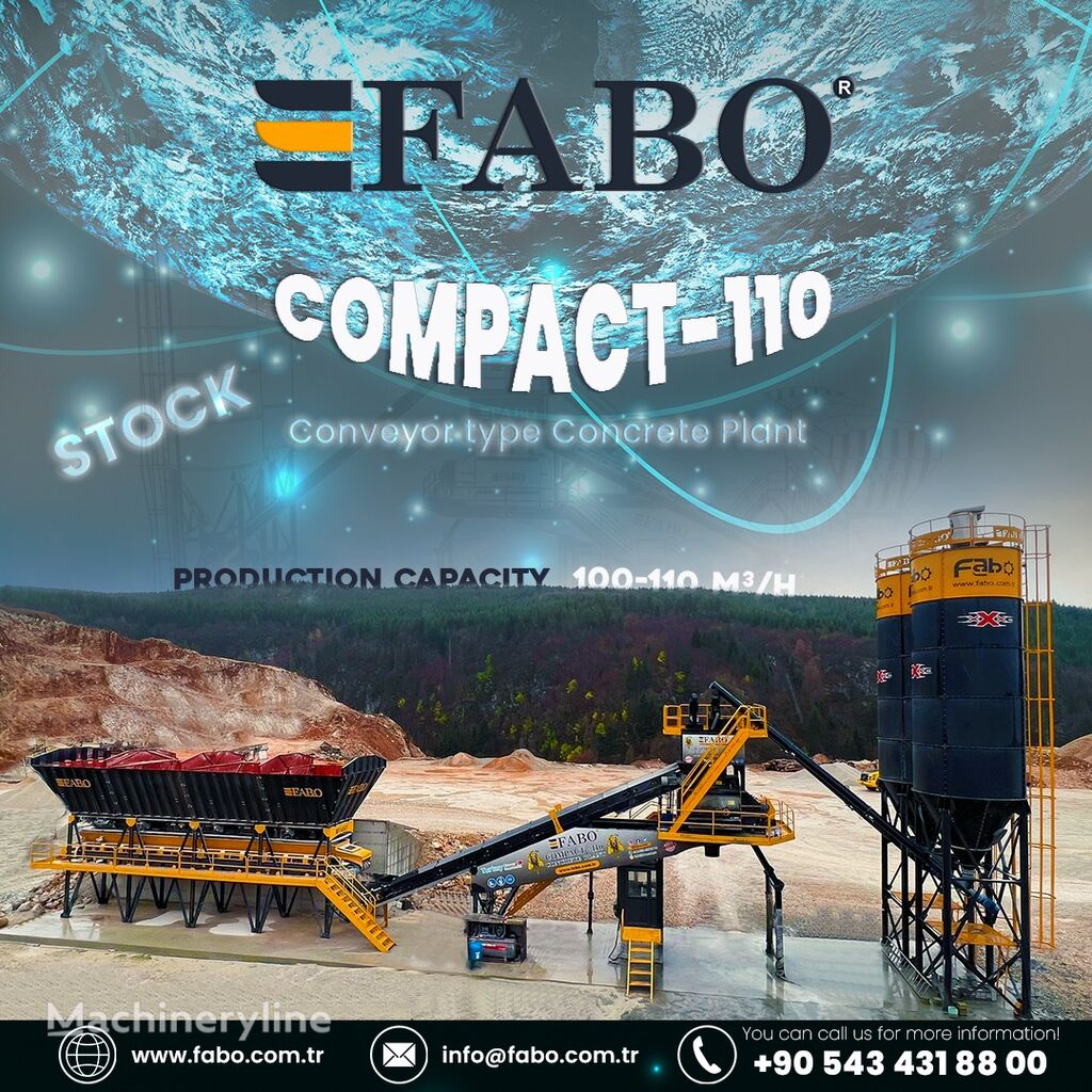 staţie de beton FABO COMPACT-110 CONCRETE PLANT | CONVEYOR TYPE nou