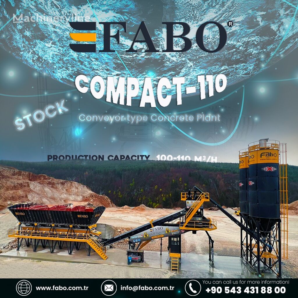 staţie de beton FABO  COMPACT-110 CONCRETE PLANT | CONVEYOR TYPE nou