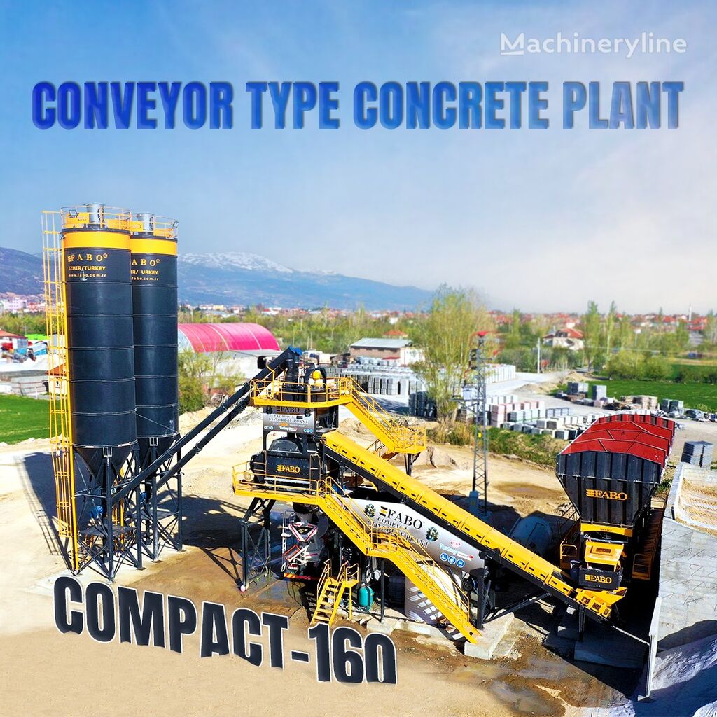 staţie de beton FABO  COMPACT-160 CONCRETE PLANT | CONVEYOR TYPE | Ready in Stock nou