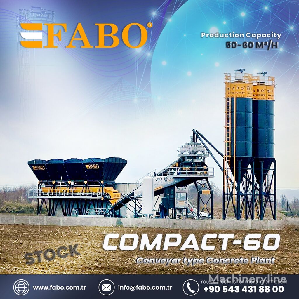 staţie de beton FABO COMPACT-60 CONCRETE PLANT | CONVEYOR TYPE nou