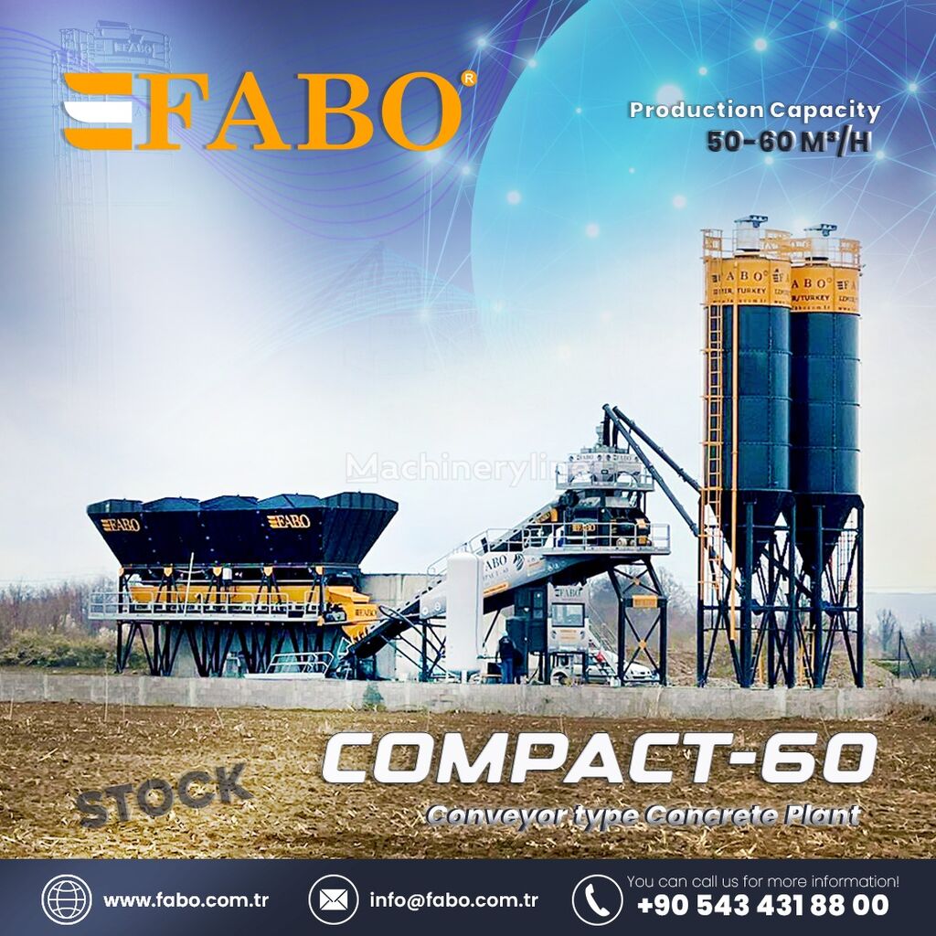 staţie de beton FABO COMPACT-60 CONCRETE PLANT | CONVEYOR TYPE nou