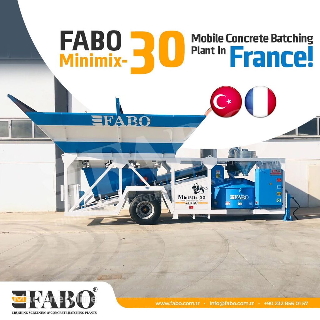 staţie de beton FABO MOBILE CONCRETE PLANT CONTAINER TYPE 30 M3/H FABO MINIMIX nou