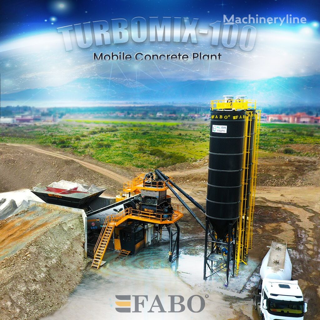 staţie de beton FABO TURBOMIX-100 Mobile Concrete Batching Plant nou